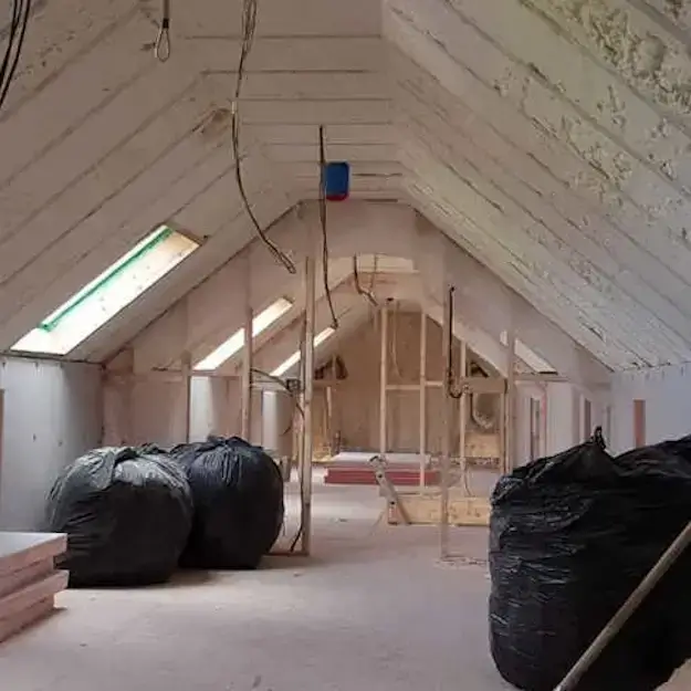 Attic conversion using ooen cell spray foam insulation